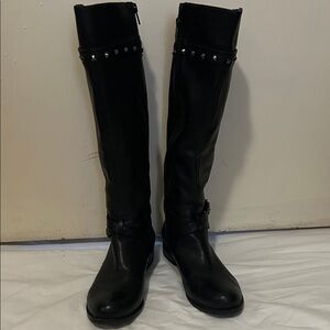 Gianni Bini Black Studded Knee-High Boots